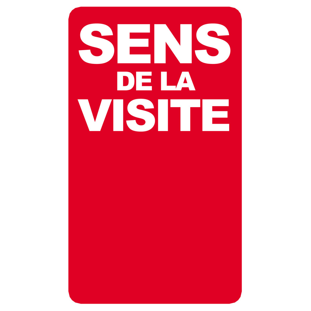 sens de la visite rouge - 15x9cm - Sticker/autocollant