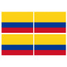 Drapeau Colombie - 4 stickers - 9.5 x 6.3 cm - Sticker/autocollant