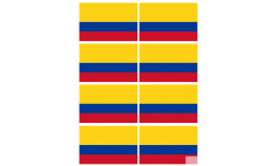 Drapeau Colombie - 8 stickers - 9.5 x 6.3 cm - Sticker/autocollant