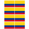 Drapeau Colombie - 8 stickers - 9.5 x 6.3 cm - Sticker/autocollant