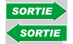 sortie flèche droite et gauche - 2 stickers 20x7cm - Sticker/autocollant