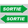 sortie flèche droite et gauche - 2 stickers 20x7cm - Sticker/autocollant