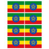 Drapeau Ethiopie - 8 stickers - 9.5 x 6.3 cm - Sticker/autocollant