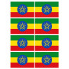 Drapeau Ethiopie - 8 stickers - 9.5 x 6.3 cm - Sticker/autocollant