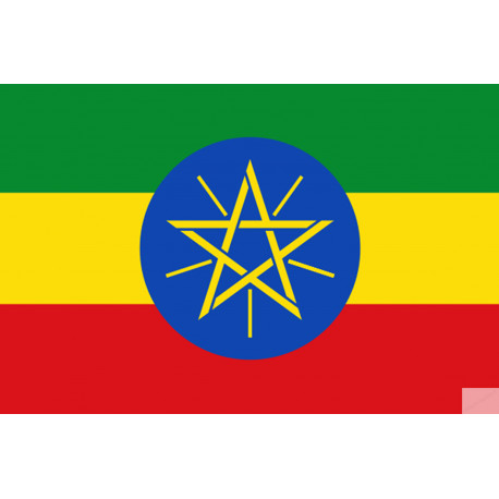 Drapeau Ethiopie - 19.5x13cm - Sticker/autocollant