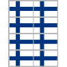 Drapeau Finlande - 8 stickers - 9.5 x 6.3 cm - Sticker/autocollant