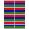Drapeau Gambie - 8 stickers - 9.5 x 6.3 cm - Sticker/autocollant