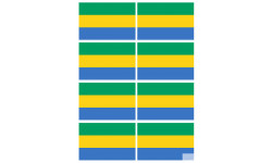 Drapeau Gabon - 8 stickers - 9.5 x 6.3 cm - Sticker/autocollant