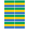 Drapeau Gabon - 8 stickers - 9.5 x 6.3 cm - Sticker/autocollant