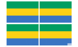 Drapeau Gabon - 4 stickers - 9.5 x 6.3 cm - Sticker/autocollant