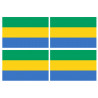 Drapeau Gabon - 4 stickers - 9.5 x 6.3 cm - Sticker/autocollant