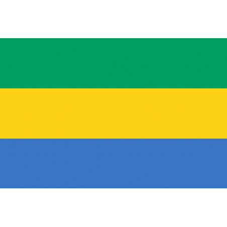 Drapeau Gabon - 19.5x6.3cm - Sticker/autocollant