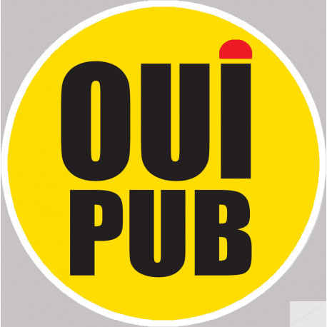 oui pub coloré - 10cm - Sticker/autocollant