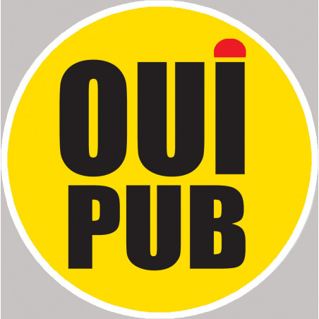 oui pub coloré - 10cm - Sticker/autocollant