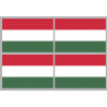 Drapeau Hongrie - 4 stickers - 9.5 x 6.3 cm - Sticker/autocollant