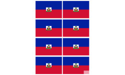 Drapeau Haïti - 8 stickers - 9.5 x 6.3 cm - Sticker/autocollant