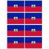 Drapeau Haïti - 8 stickers - 9.5 x 6.3 cm - Sticker/autocollant