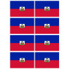 Drapeau Haïti - 8 stickers - 9.5 x 6.3 cm - Sticker/autocollant