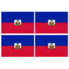 Drapeau Haïti - 4 stickers - 9.5 x 6.3 cm - Sticker/autocollant