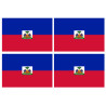 Drapeau Haïti - 4 stickers - 9.5 x 6.3 cm - Sticker/autocollant