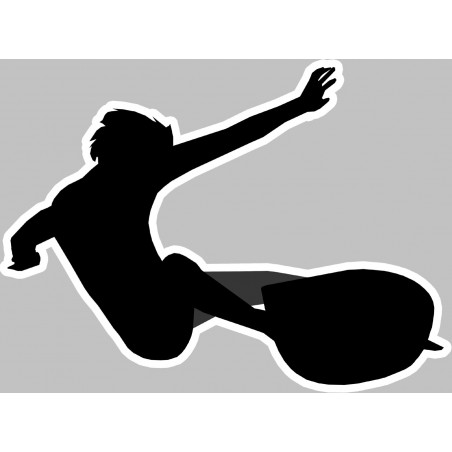 silhouette surf - 29x21cm - Sticker/autocollant