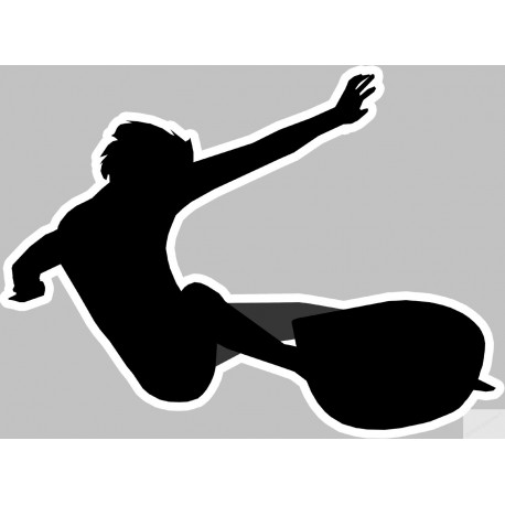 silhouette surf - 20x15cm - Sticker/autocollant