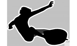 silhouette surf - 15x11cm - Sticker/autocollant