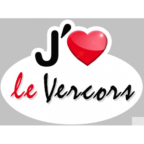 J'aime le Vercors - 15x11cm - Sticker/autocollant