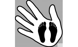 main pieds noirs - 15x15cm - Sticker/autocollant