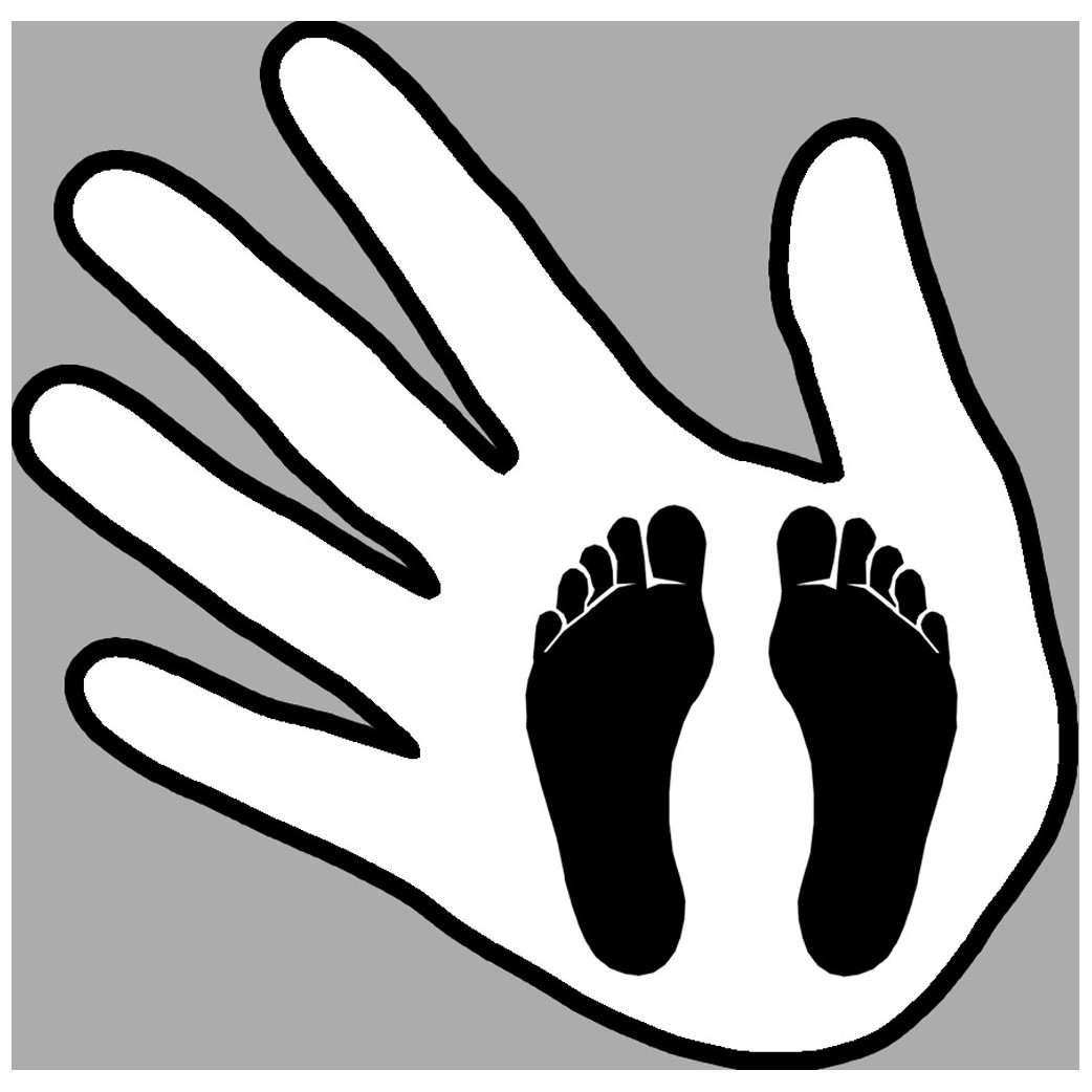 main pieds noirs - 20x20cm - Sticker/autocollant