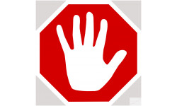 STOP MAIN - 10x10cm - Sticker/autocollant