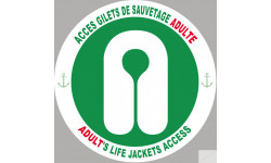 ACCES GILETS DE SAUVETAGE ADULTE - 5cm - Sticker/autocollant