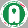 ACCES GILETS DE SAUVETAGE ADULTE - 5cm - Sticker/autocollant