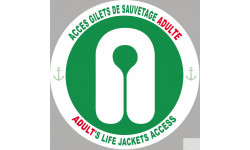 ACCES GILETS DE SAUVETAGE ADULTE - 10cm - Sticker/autocollant