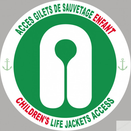 ACCES GILETS DE SAUVETAGE ENFANT - 5cm - Sticker/autocollant