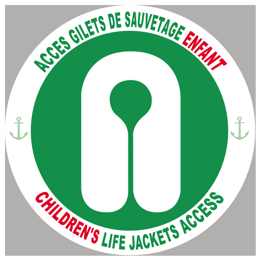 ACCES GILETS DE SAUVETAGE ENFANT - 10cm - Sticker/autocollant