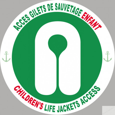 ACCES GILETS DE SAUVETAGE ENFANT - 10cm - Sticker/autocollant