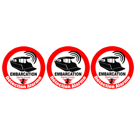 Alarme pour bateau et embarcation - 3 fois 5cm - Sticker/autocollant