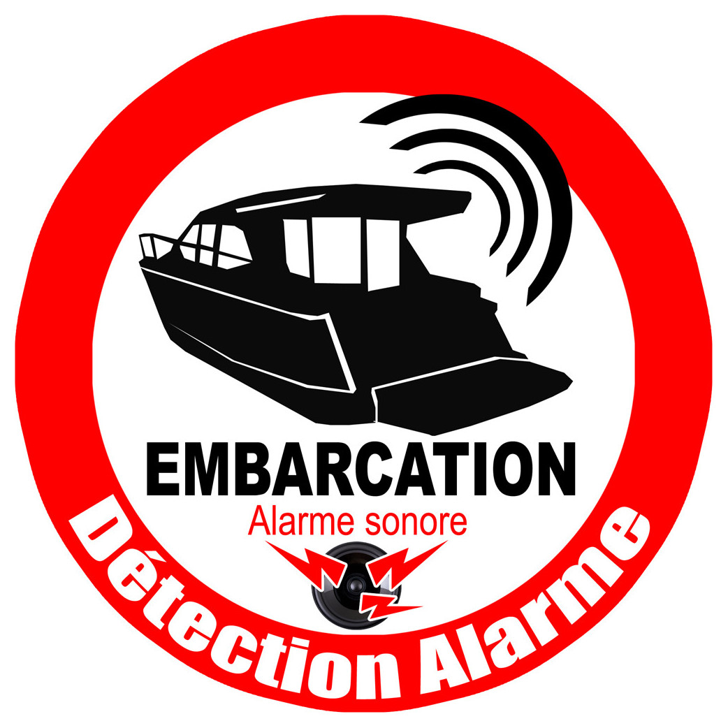 Alarme pour bateau et embarcation - 15cm - Sticker/autocollant