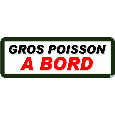 gros poisson à bord - 29,5x10,5cm - Sticker/autocollant