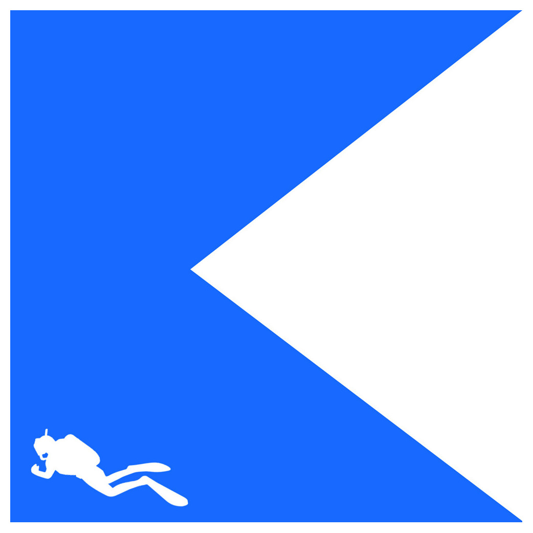 Pavillon de plongée international 3 - 15x15cm - Sticker/autocollant