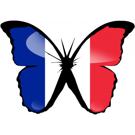 effet papillon France - 15x10.5cm - Sticker/autocollant