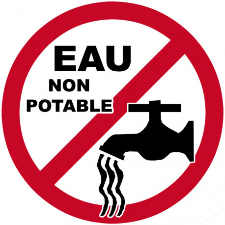 eau non potable - 5cm - Sticker/autocollant