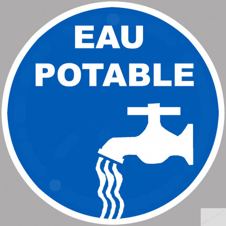 eau potable - 20cm - Sticker/autocollant