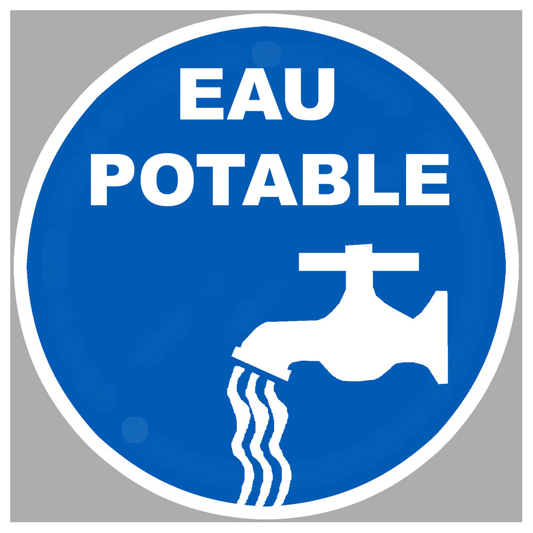eau potable - 15cm - Sticker/autocollant