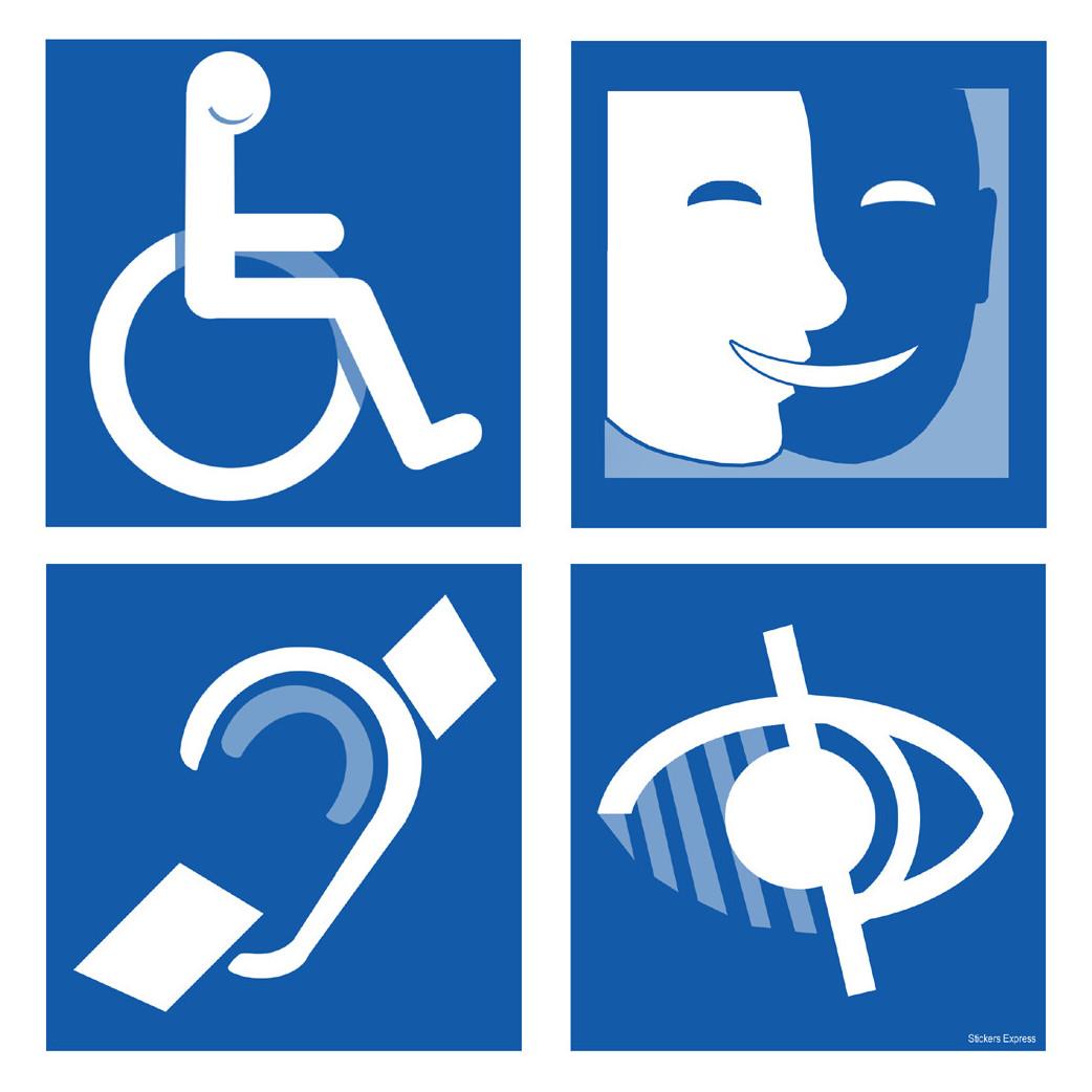 accès handicapés - 20x20cm - Sticker/autocollant
