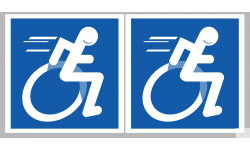 handisport Sport adapté fauteuil - 2 stickers de 10cm - Sticker/autocollant
