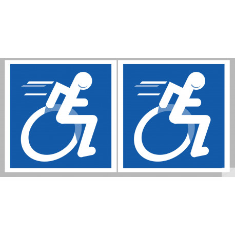 handisport Sport adapté fauteuil - 2 stickers de 10cm - Sticker/autocollant