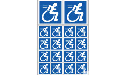 handisport Sport adapté fauteuil - 2 stickers de 10cm / 16 stickers de 5cm - Sticker/autocollant