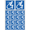 handisport fauteuil - 2 stickers de 10cm / 16 stickers de 5cm - Sticker/autocollant